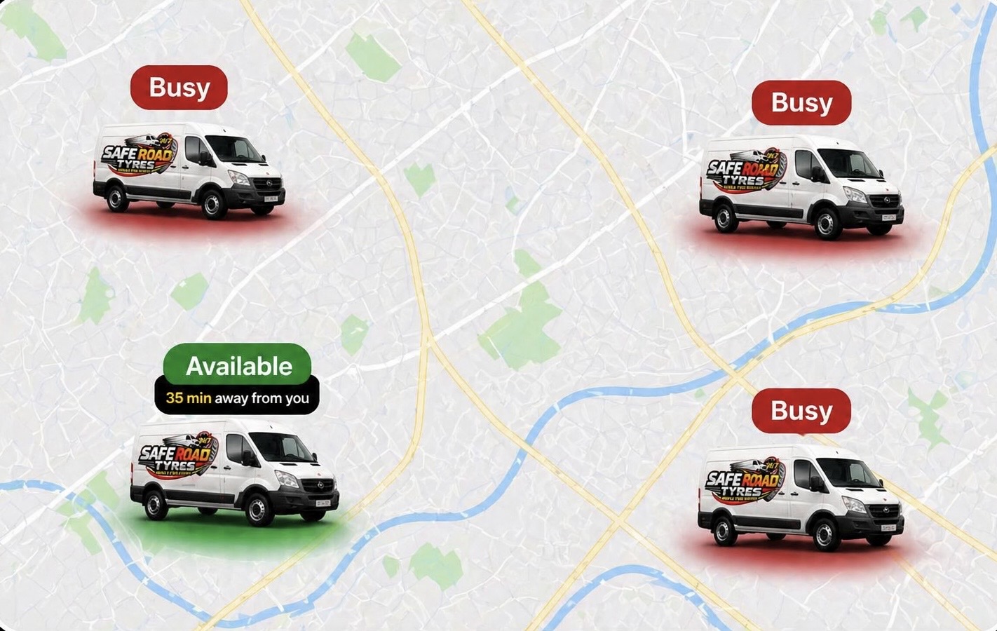 Mobile tyre technician availability